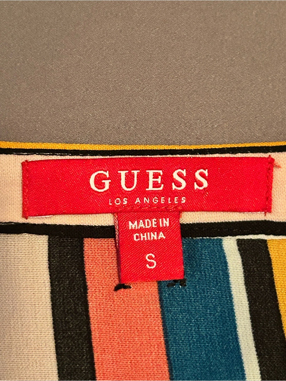 Guess Rainbow Stripe Wrap Top Small Y2K Tie Front Crop Blouse - Picture 6 of 7